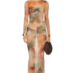 Camila Coelho Multicolor Long Sleeve Dress